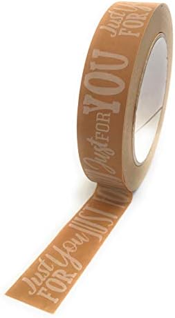 ECO BOY Kraft Paper Tape Self-Adhesive Just For You inspired Design 24mm x 50M Fully Recyclable Eco-friendly Ideal for Packaging Presents Boxes Made in the UK