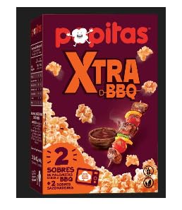 BBQ Flavour Popcorn - 6 x 80g Bags Total (Multipack of 3 x 2-Packs) - Intense Smoked Barbecue Popcorn - 480g Bundle