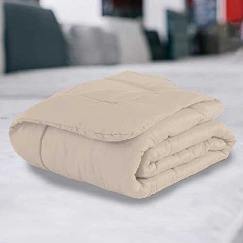 Jogo de Cama Casal 5 Peças com Edredom e Porta Travesseiros Casa Dona (Bege)