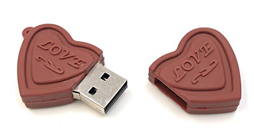 Clé USB 128 Go cœur marron idée cadeau original