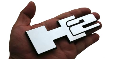 Image of 2pcs New H2 Rear Liftgate Door Nameplate 3D Badge Emblems Replacement for 2003-2009 Hummer H2 Origianl Size (Chrome)