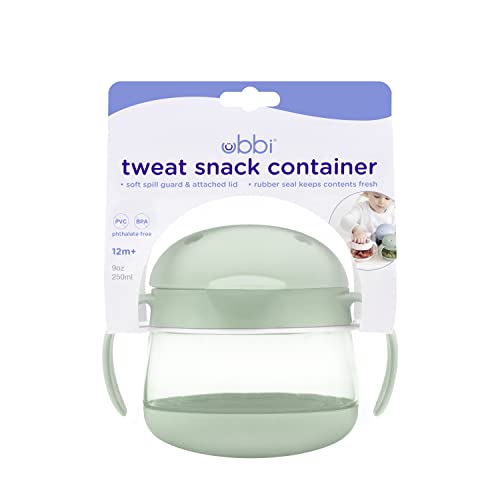 Image of Ubbi Tweat Snack Container for Kids & Toddlers, Sage Green (Pack of 6)