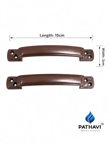 Image of Door Hardware Kit for PVC Doors | 4 Inch Two Bolt Set, 6 Inch Door Handles & 3 Door Hinges | Complete Door Fitting Accessories Kit | Bathroom Door Hardware Set | Pack of 1