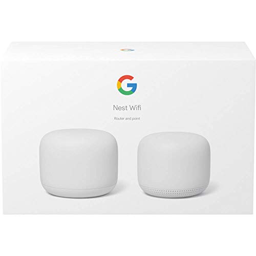 Image of Nest WiFi Router with 1 Point - Mesh for Wireless Internet Wi-Fi Extender Smart Speaker Works and Google Home Systems Snow