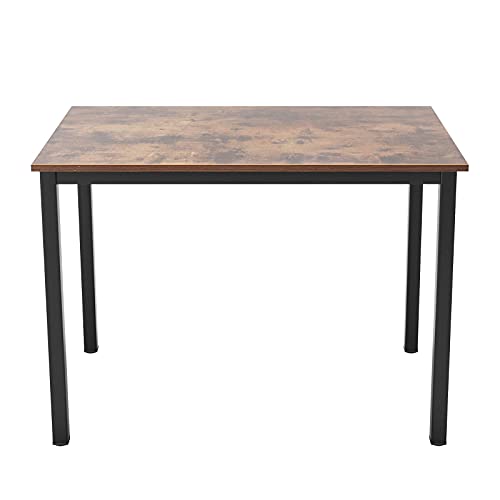 sogesfurniture Schreibtisch Computertisch Büromöbel PC Tisch, Stabil Bürotisch Arbeitstisch Esstisch aus Holz und Stahl, Einfache Montage, 100x60x75cm, Braun & Schwarz, BHEU-AC3FB-100