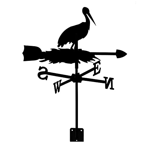 Girouette en métal avec support de montage et décoration animale en fer pour jardin