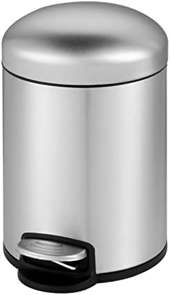 Veelesa 1.32 Gal./5 Liter Stainless Steel Round Step-on Bathroom and Office Kitchen Trash Can