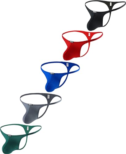 iKingsky Men's Stretch Pouch G-string Sexy Low Rise Bulge Thong Soft Y-back Underwear for Men