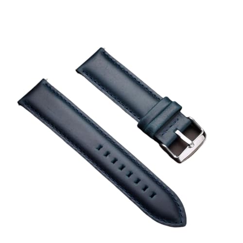 Bracelet en cuir véritable bleu 24mm pour remplacer votre bracelet DW usé