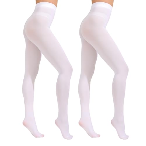 Image of Paralinda 2 Pairs Women's Solid Color Tights 80D, Soft Opaque Microfiber Tights
