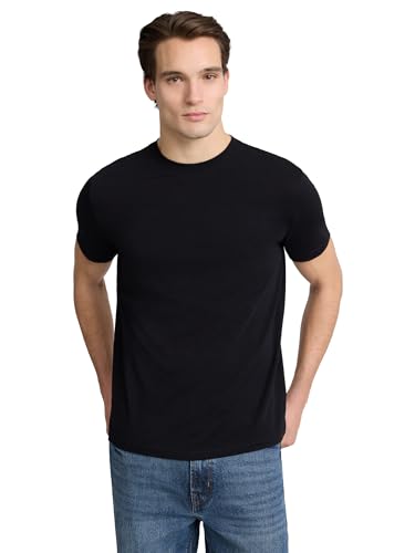 EXPRESS Men’s Perfect Pima Cotton Tee – Crew Neck Short Sleeve, Ultra-Soft Premium Knit – Black