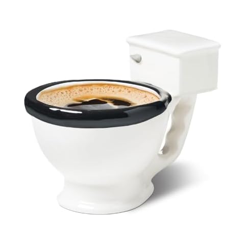 BigMouth Inc Toilet Mug - Funny Coffee Cup for Men, Women - Novelty Toilet Bowl Mug - Hilarious Gag Gift for Holidays, Birthday, Secret Santa Party - Ceramic Bathroom Mug for Home, Office - 12 Oz Cover