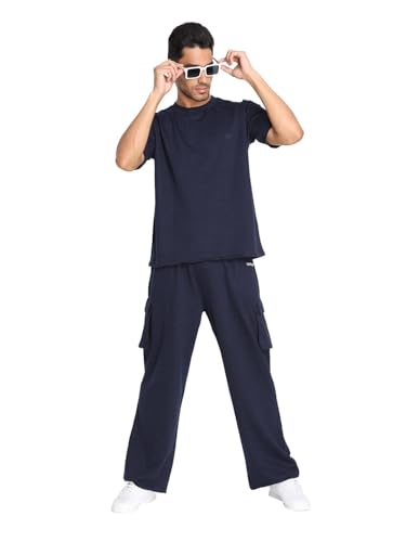 Image of CHKOKKO Men's Baggy Track Pants for Gym Workout Running Casual Wear Sports Lower with Pockets Adjustable Drawstring Waist Lightweight Quick Dry Activewear Fitness