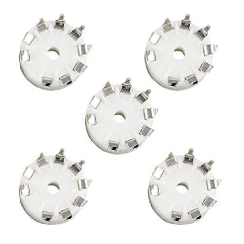 lanema 5pcs Ceramic 9 Pin B9A PCB Mount Tube Socket for 12AX7 12AT7 12AU7 ECC83 ECC82 E88CC 6922 6p...