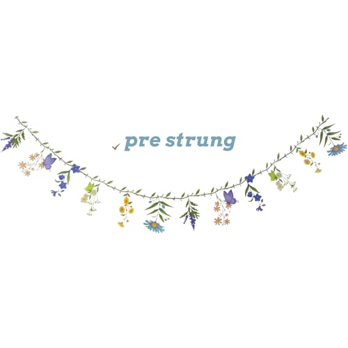 HZJJJKUPN Colorful Flower Reusable Pre String Banner for Birthday Party, Party Deculation, and Garden Event With Flower Butterfly Design For Kids and...