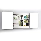 Frameless Bathroom Cabinet with Double Sliding Mirror Door Stainless Steel Wall Mounted Medicine Cabinet Vanity/Over Toilet Storage Organizer