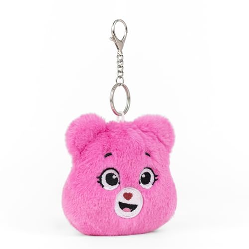 Image of Mirada Smiley Face Keychain Plush Soft Toy - Magenta Mini Stuffed Gift for Kids, Girls & Boys - 12cm