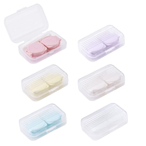 LELE LIFE 12 Pack Flip Top Contact Lens Case, Eye Contact Cases Holder Bulk with Storage Box & Applicator Tool Tweezers for Daily Travel