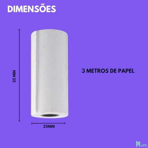 5 Rolos de Papel Adesivo Contínuo para Mini Impressora ou Câmera Infantil bobina adesiva continua te