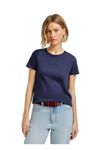 Blusa Básica Feminina Manga Curta - Azul P