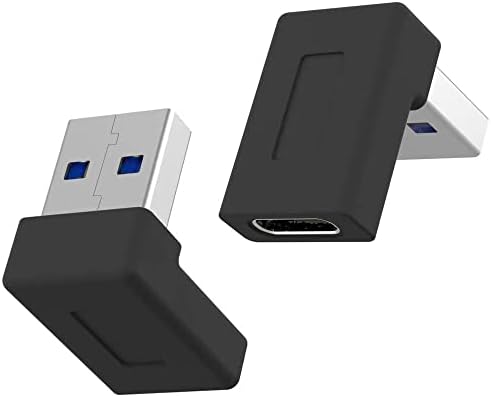 Adapter USB C na USB 3.0 90 stopni kąt prosty, USB-C żeński na USB-A męski adapter OTG kompatybilny z iPhone 11 12 13 Pro, Samsung Galaxy S22 S21 S20, MacBook i nie tylko