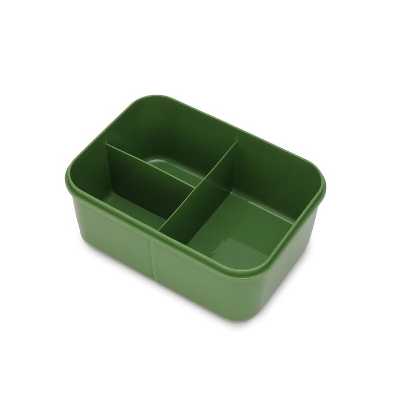 Image of Lunch Boxes 600 ml with 500ml Water Bottle Combo| Plastic 3 Compartment Leakproof Bento Box for School Picnic Office Boys and Girls - BPA Free - 4-Side Lock (Color - Green)