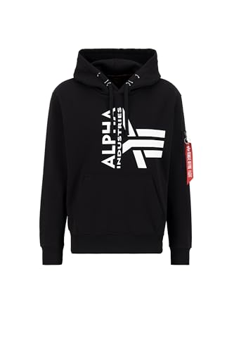 Alpha Industries Half Logo Foam Hoody stylischer Hoody für Herren Black