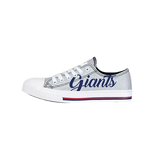 Image of FOCO Womens NFL Team Logo Ladies Fashion Color Glitter Low Top Canvas Sneakers Shoes
