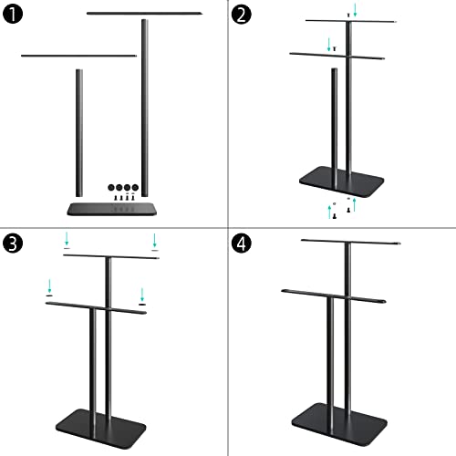 Towel Rack,Hand Towel Holder For Bathroom,Kitchen Hand Towel Rack For Countertop Vanity,Double-T Hand Towel Stand With Base,Metal Towel Stand,Black #TOP7