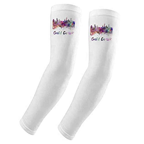 Mangas de brazos Gold Coast Ghana acuarela con protección solar UV de DIYthinker para deporte