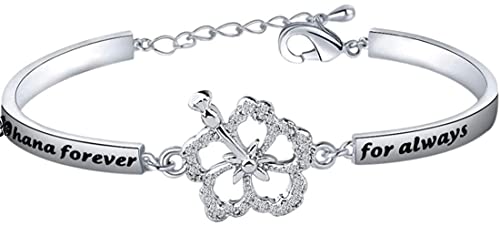 BAUNA Bracelets Family Member Gift Forever For Always Hibiscus Flower Charm Hawaiian Jewelry for Best Friend BBF