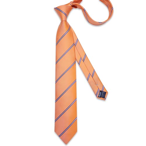 Image of DiBanGu Mens Tie Silk Plaid Striped Necktie and Pocket Square Cufflinks Tie Clip Set with Gift Box Formal Wedding Party