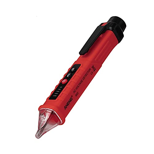 HUIOP Non-Contact AC Voltage Detector,VD802 Non-Contact AC Voltage Detector Tester Meter 12V-1000v Pen Style Electric Indicator LED Outlet Voltage Dectetor Sensor Wit, Red