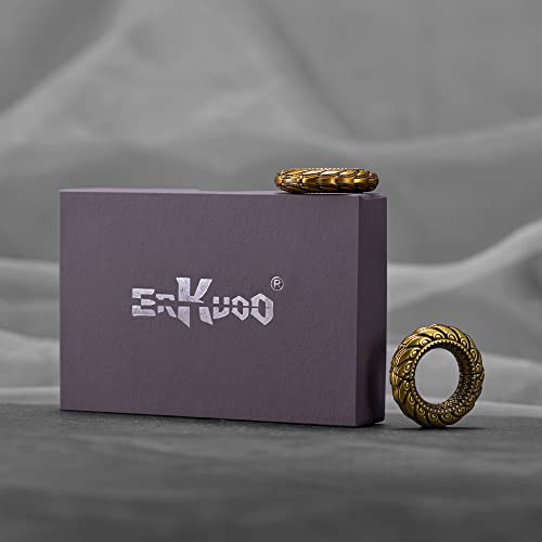 Erkuoo 1 Pair Vintage Pattern Ear Hangers Weights Anti-Allergic Hoop Ear Plugs Body Jewelry Piercing Dangle Gauges Tunnles Earrings 4G(5Mm) #TOP6