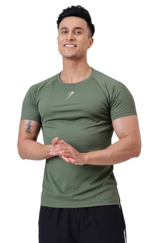 Image of FUAARK Grain Men's Slim Fit Heavyweight Stretchable Raglan Sleeves Gym & Workout Tshirt