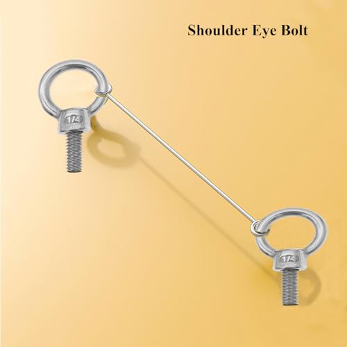 Image of Threaded Eyebolts 304 Stainless Steel Shoulder Eye Bolt Heavy Duty Anti-Corrosion and Anti-Rust Lifting Ring Eyebolts with Nuts and Washers 10pcs 1 /4 inch x 2 inch