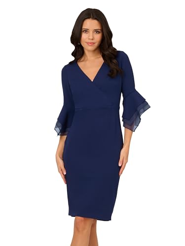 Adrianna Papell Women's Crepe Combo Midi Dress