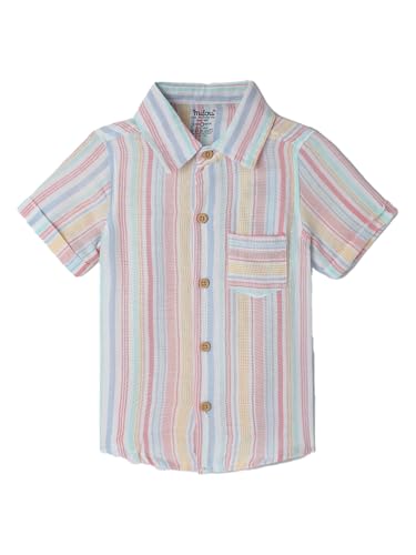 Image of Milou Girls 100% Cotton Stripes Allover Print Biowash Shorts | Soft & Breathable, Safe Dyes, Label-Free Comfort