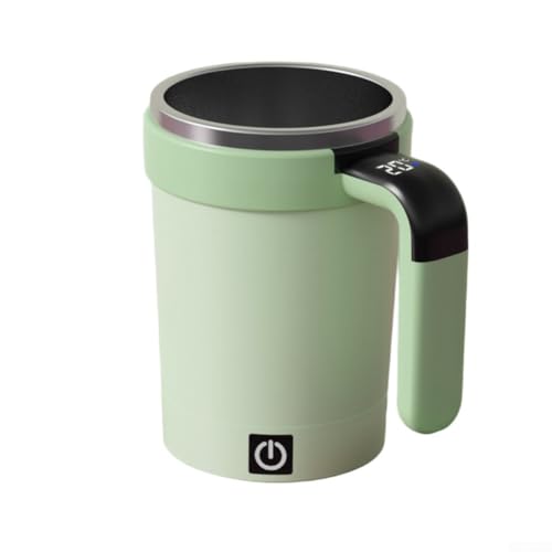 Caswynlife Taza de agitación automática, taza de mezcla automática, taza de mezcla automática con pantalla LCD de temperatura, taza agitadora eléctrica para café, batidos de proteínas, matcha y más