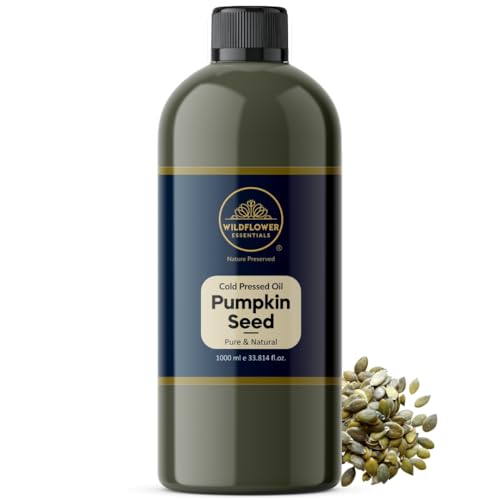 Image of Pumpkin Seed Oil Cold Pressed 100% Pure & Natural 1 L (1000 ml) For Face, Hair, Skin, Body