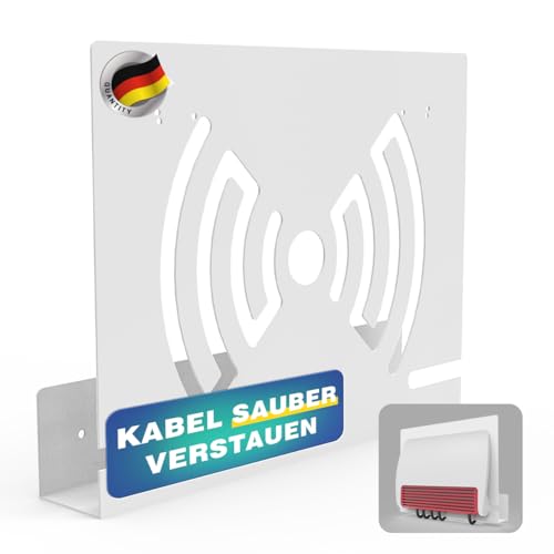 Mellbree Soporte de pared para router AVM FritzBox con gestión de cables, ahorro de espacio, disipación de calor eficiente, compatible con 7590 AX 6660 Cable 7530 5530 8850 6850 6490 6890 Router