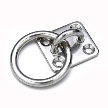 Marine Grade Stainless Steel 316 Square Eye Plate with Ring 5/16"
