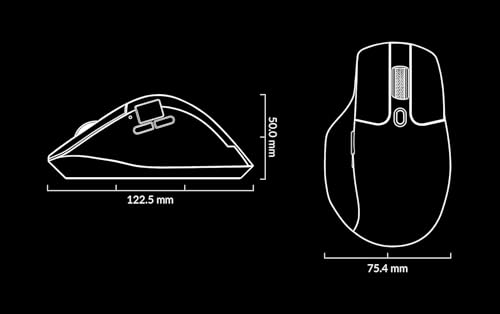 Image of Keychron M6 All Silent Wireless Gaming Optical Mouse, Tri-Mode 2.4 GHz /Bluetooth 5.3 /Wired, PixArt 3395 Sensor, 26000 DPI, Ergonomic Lightweight Programmable Macro Button for Windows PC /Mac - Black