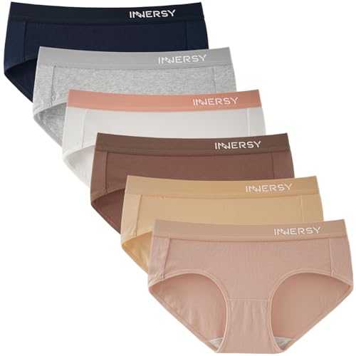 Image of INNERSY Womens Underwear Cotton Briefs Postpartum High Waisted Panties 5 Pack