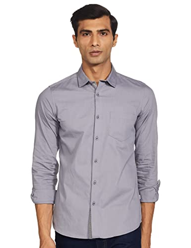 Image of Amazon Brand - Arthur Harvey Men's Solid Regular Casual Shirt (AH-CS-BS-02 Dk. Grey S)