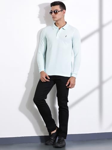 Image of Thomas Scott Men's | Solid | Full Sleeve | Regular Fit | Cotton Blend | Polo Collar | Casual Tshirt