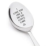 Gravierter langer Löffel aus Edelstahl für Schokoladencreme-Liebhaber, perfekt für Desserts,...