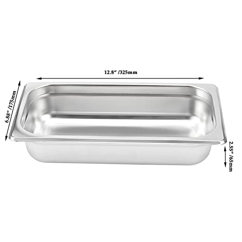 Japchet 8 Pcs 1/3 Size 2.5 Inch Deep Steam Pan, Anti-Jam Steam Table Pan, Stainless Steel Hotel Pan Food Pan For Buffet, Restaurants, Catering #TOP1