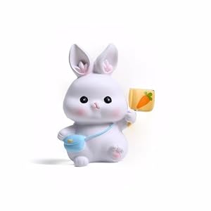 Cute Mini Rabbit OrnamentRabbit Doll Figurine Resin Art Desktop Bookshelf Decoration for Living Room entryway Table Dining Table Office Bookshelf