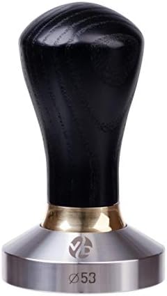 Tamper - Espresso Tamper - 53mm Tamper - Coffee Tamper Premium Series - Coffee Press Tool - Tamper Espresso - Stainless Steel Espresso Tamper - Handle Solid Wood - Pressure Base Tampers (black, 53mm)
